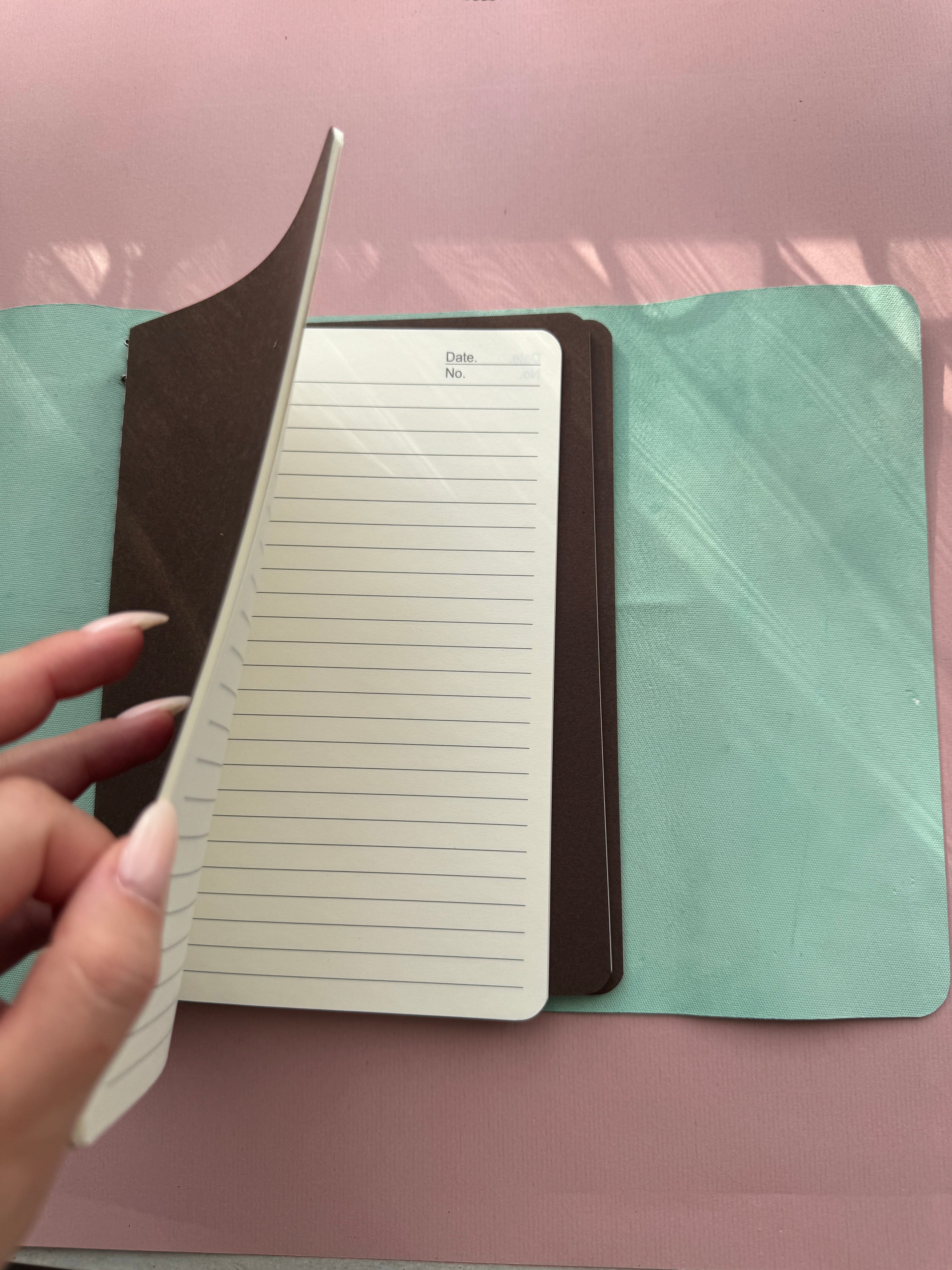 Turquoise | A5 Trifold Calf Leather Journal