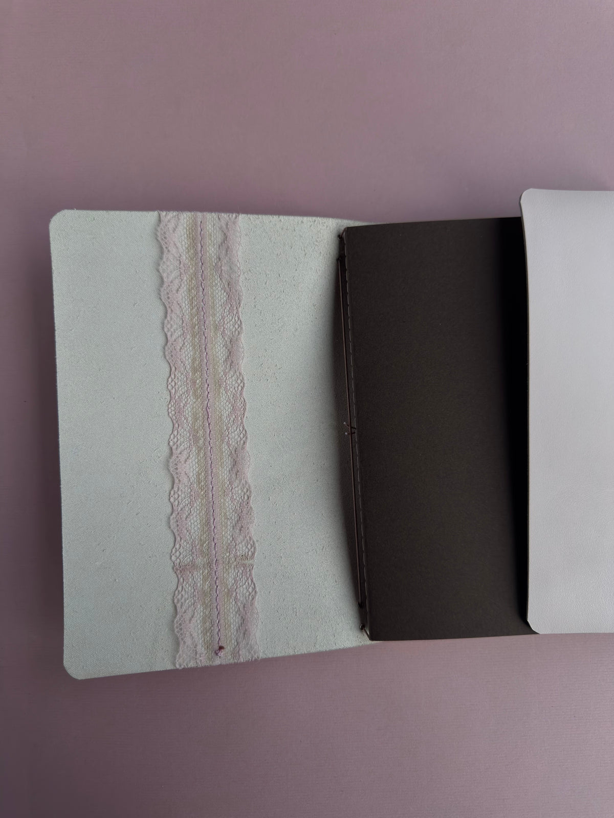 Pink Lacey | A5 Cow Trifold Leather Journal