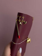 Charmed Magenta | A6 Cow Trifold Leather Journal