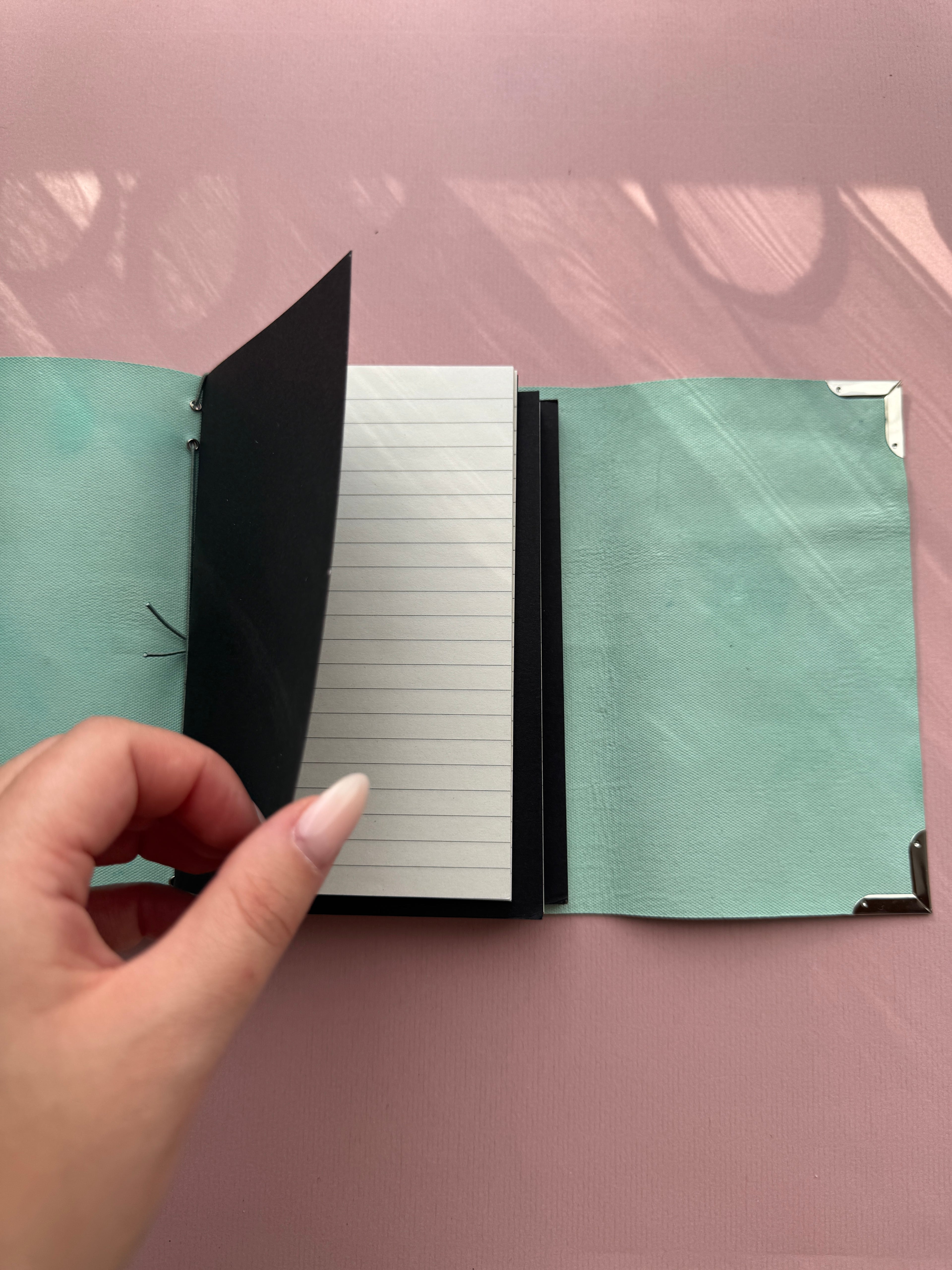 Turquoise | A6 Trifold Calf Leather Journal