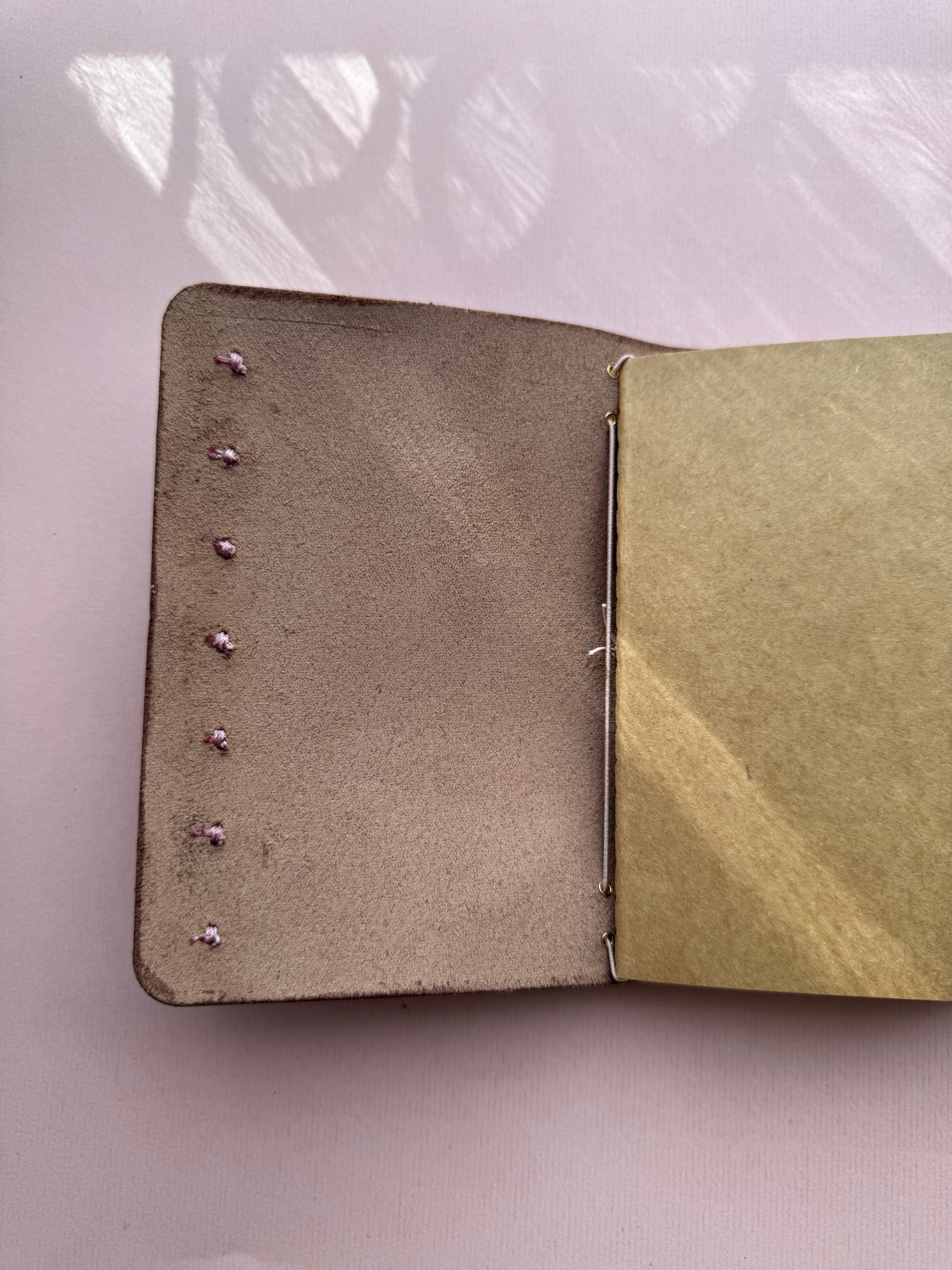 Dusty Pink Buttons | A6 Bifold Vegan Leather Journal
