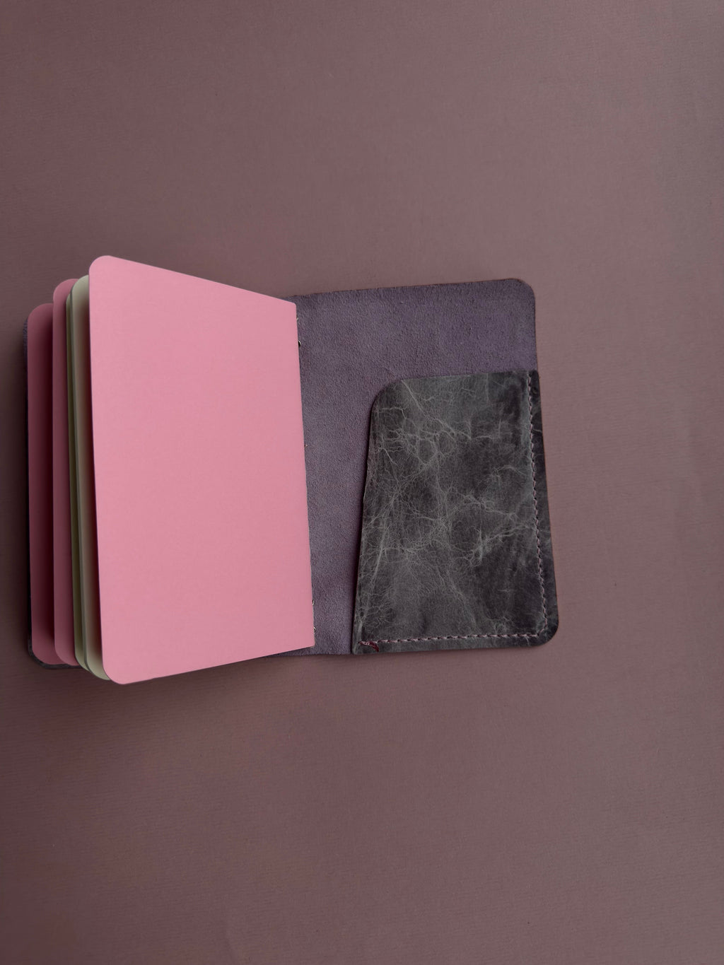 Intoxicating Lila Swan | A6 Bifold Cow Leather Journal