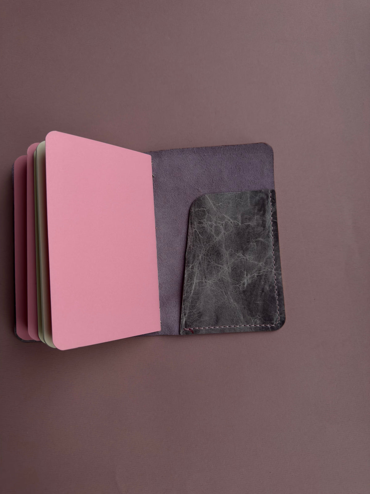 Intoxicating Lila Swan | A6 Bifold Cow Leather Journal