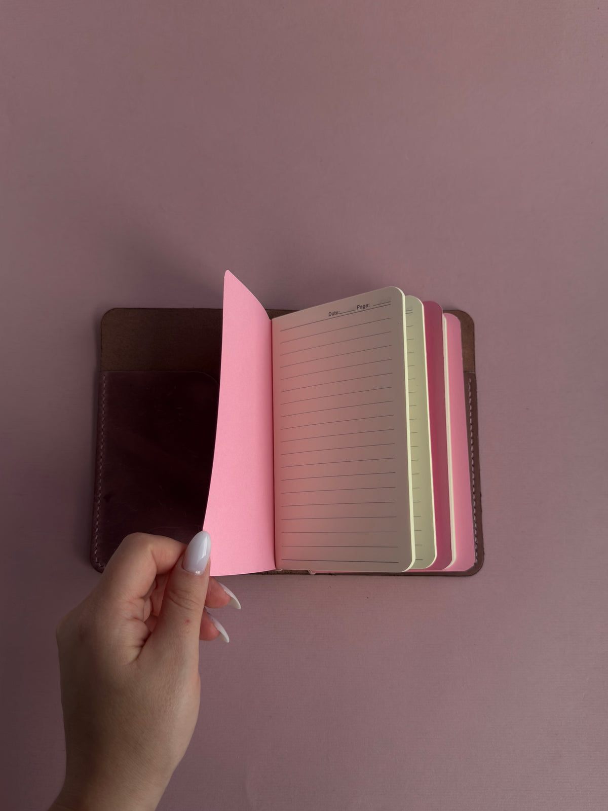 Checkered | A6 Vegan Trifold Leather Journal