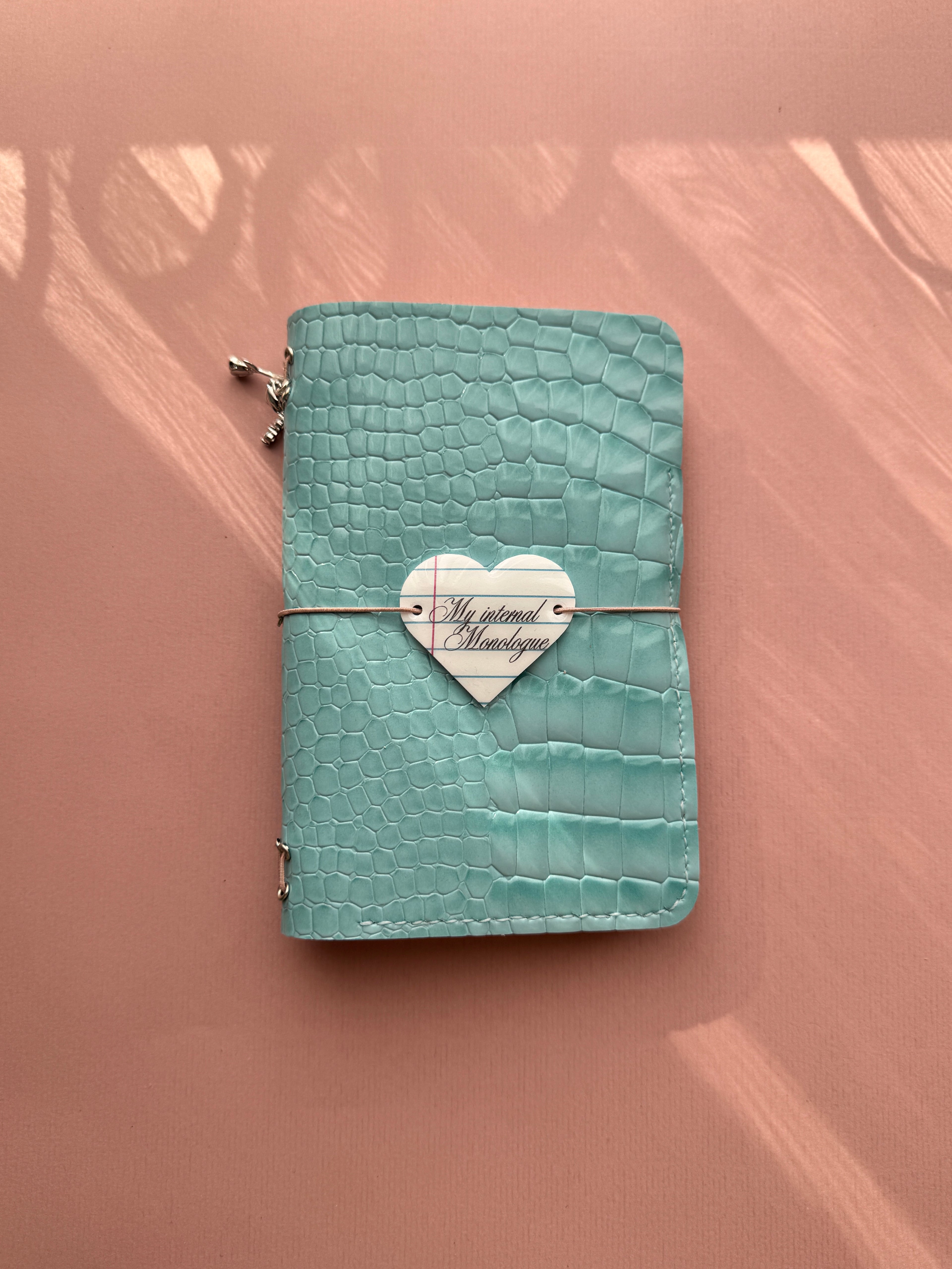Blue Snake Print | A6 Bifold Vegan Leather Journal