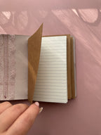 Light Pink Lace | A6 Bifold Cow Leather Journal
