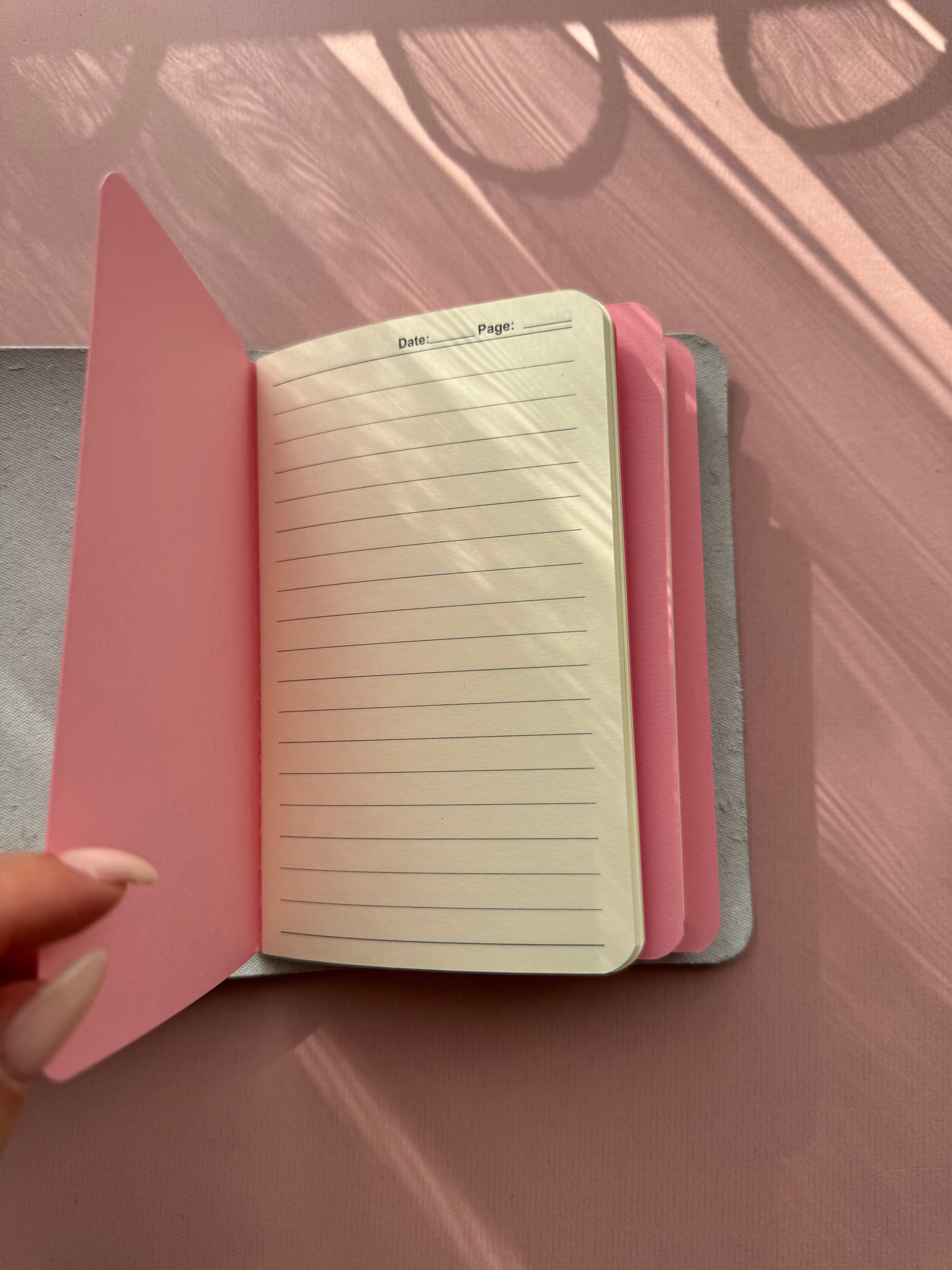 Dusty Pink Coated | A6 Bifold Cow Leather Journal