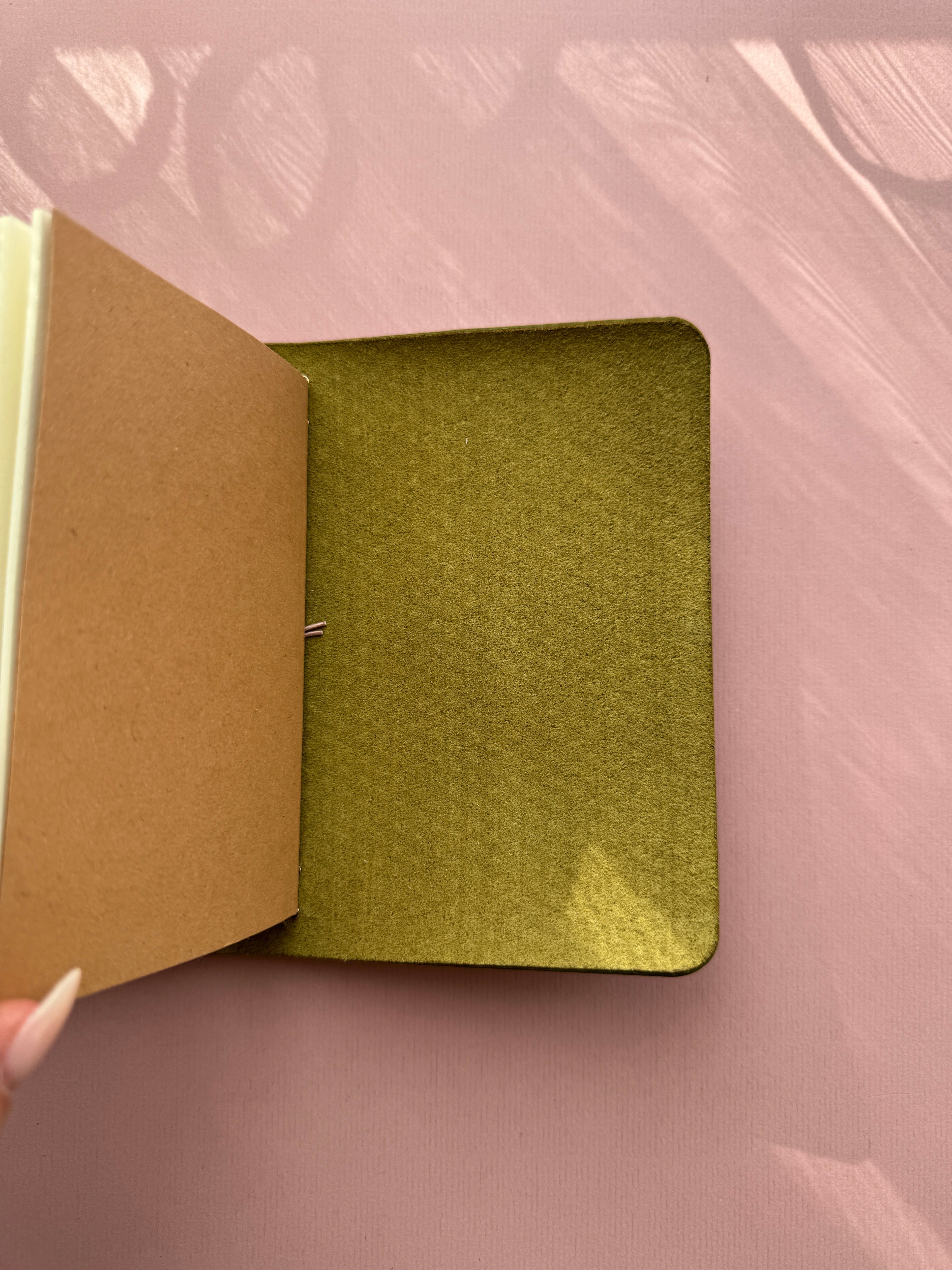 Green | A6 Bifold Cow Leather Journal