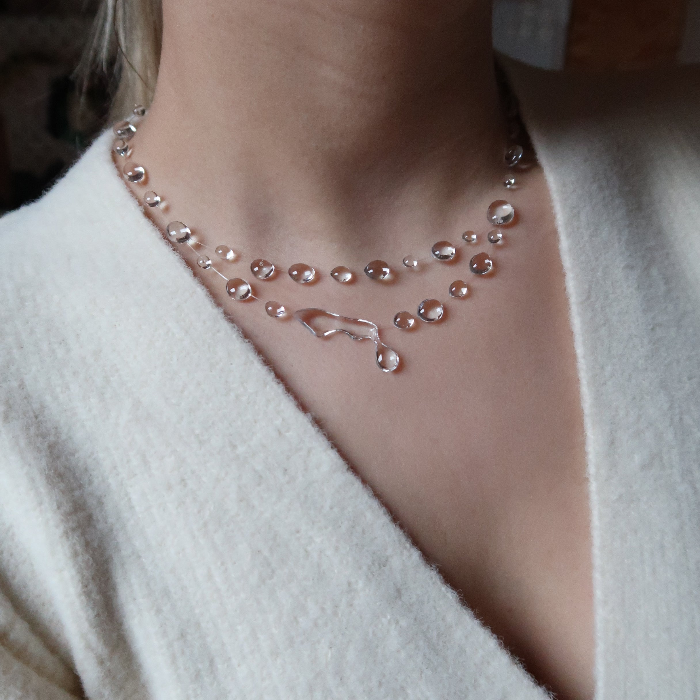 Double Layered Bold Droop Necklace