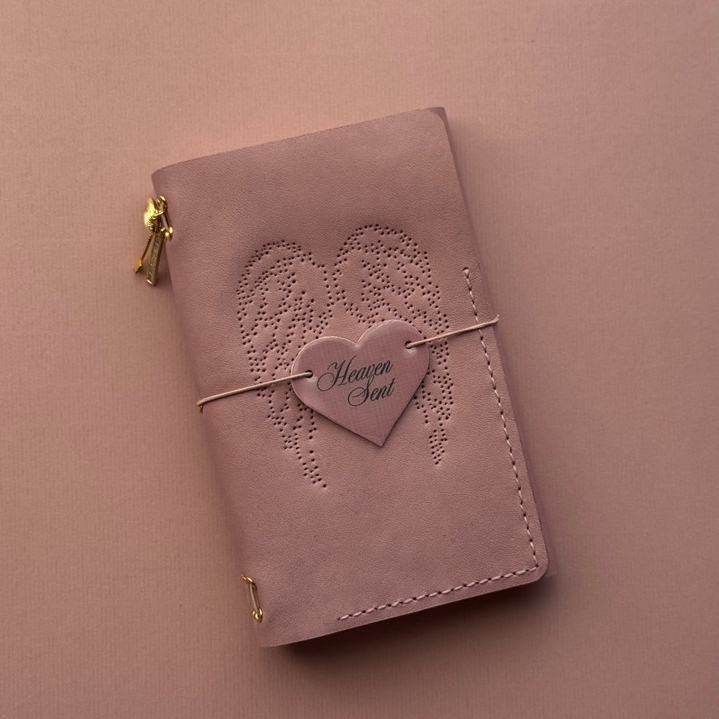 Heaven Sent Angel Leather Journal | Trifold A6 Size