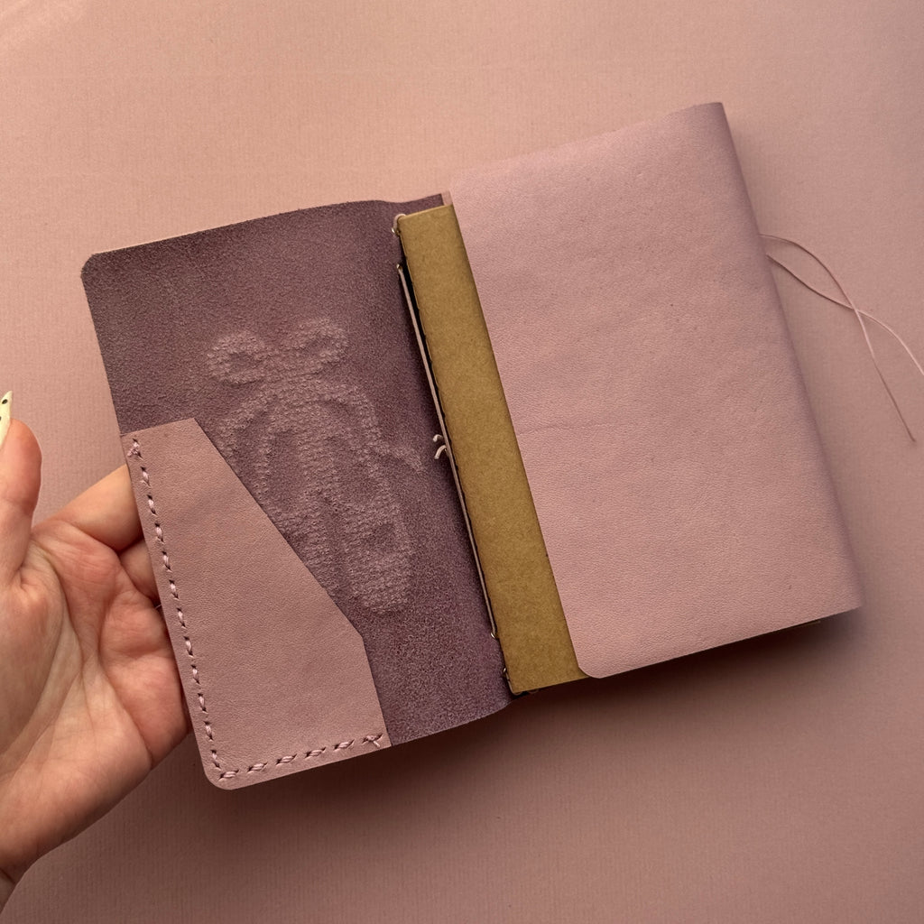 Ballerina Doll Leather Journal | Trifold A6 Size