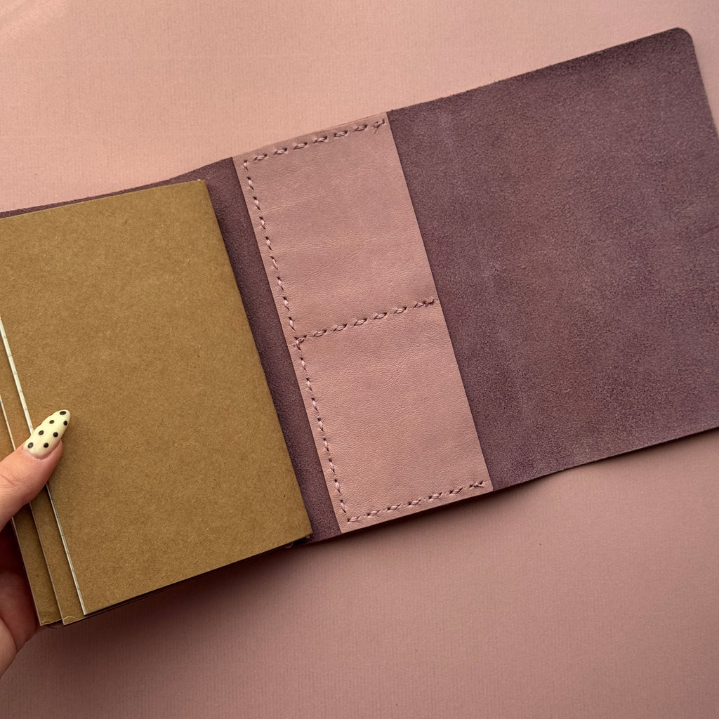 Ballerina Doll Leather Journal | Trifold A6 Size