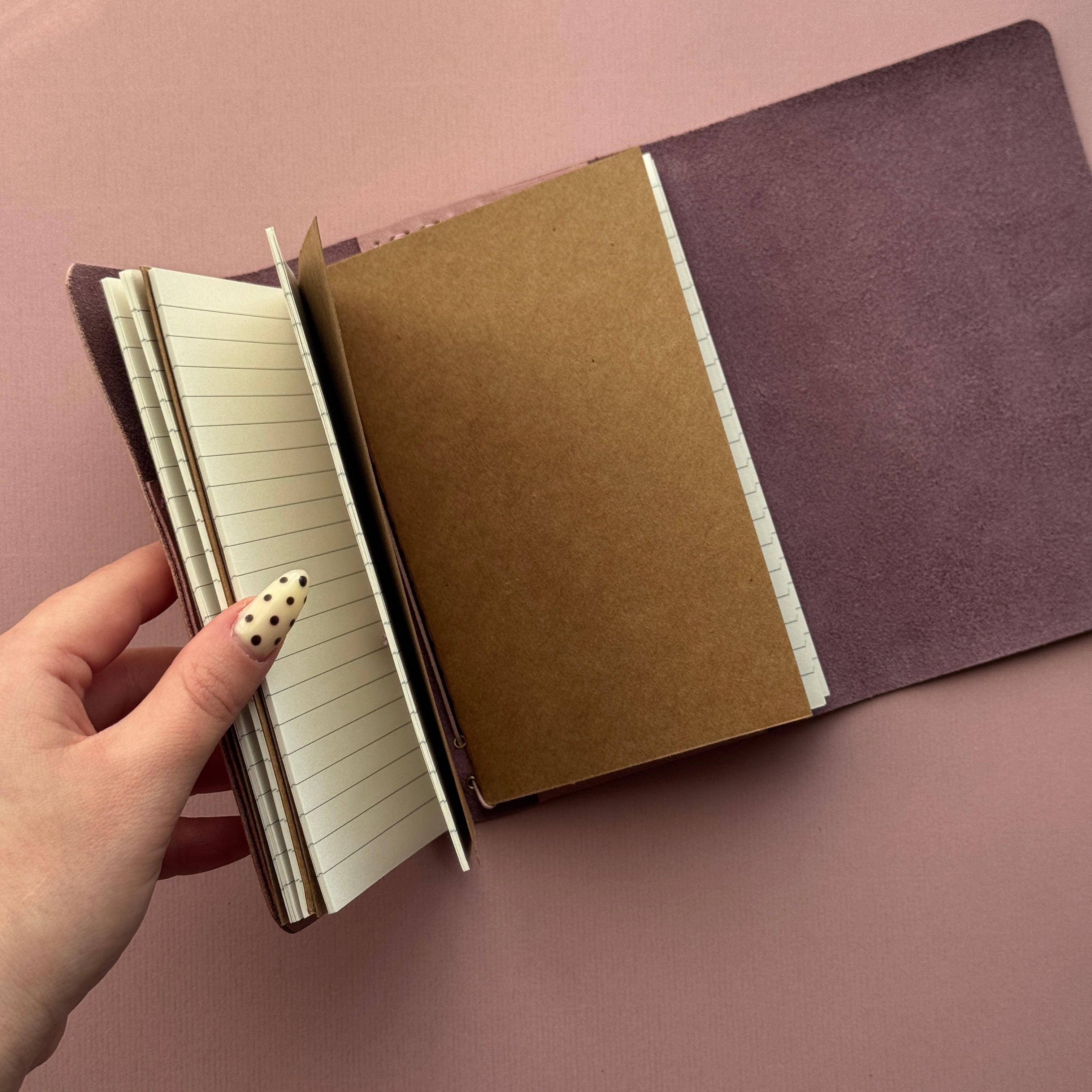 Ballerina Doll Leather Journal | Trifold A6 Size