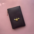 Dark Purple Leather Journal | Trifold A5 Size