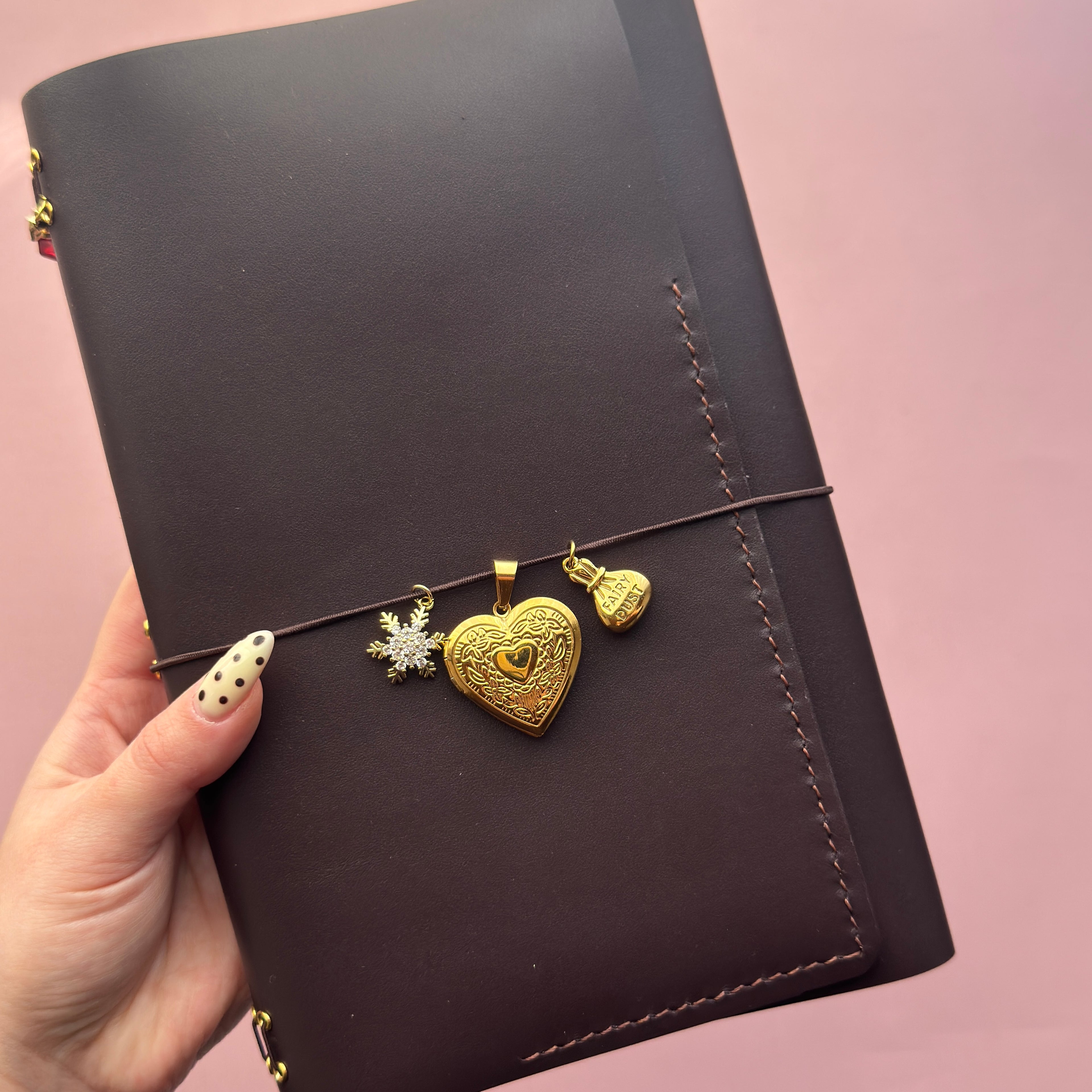 Dark Purple Leather Journal | Trifold A5 Size