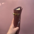 Bunny Basketweave Leather Journal | Trifold A5 Size