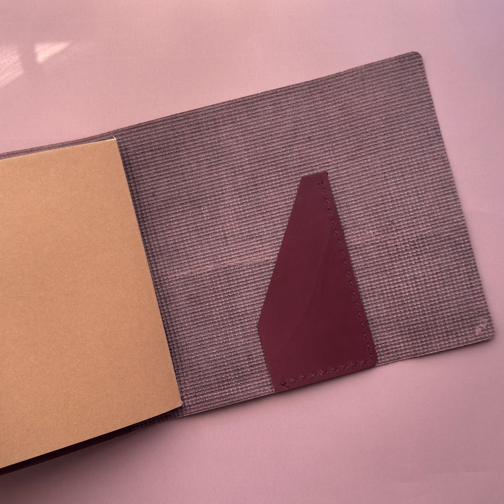 Bunny Basketweave Leather Journal | Trifold A5 Size