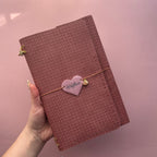 Wildflower Basketweave Leather Journal | Trifold A5 Size