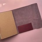 Wildflower Basketweave Leather Journal | Trifold A5 Size