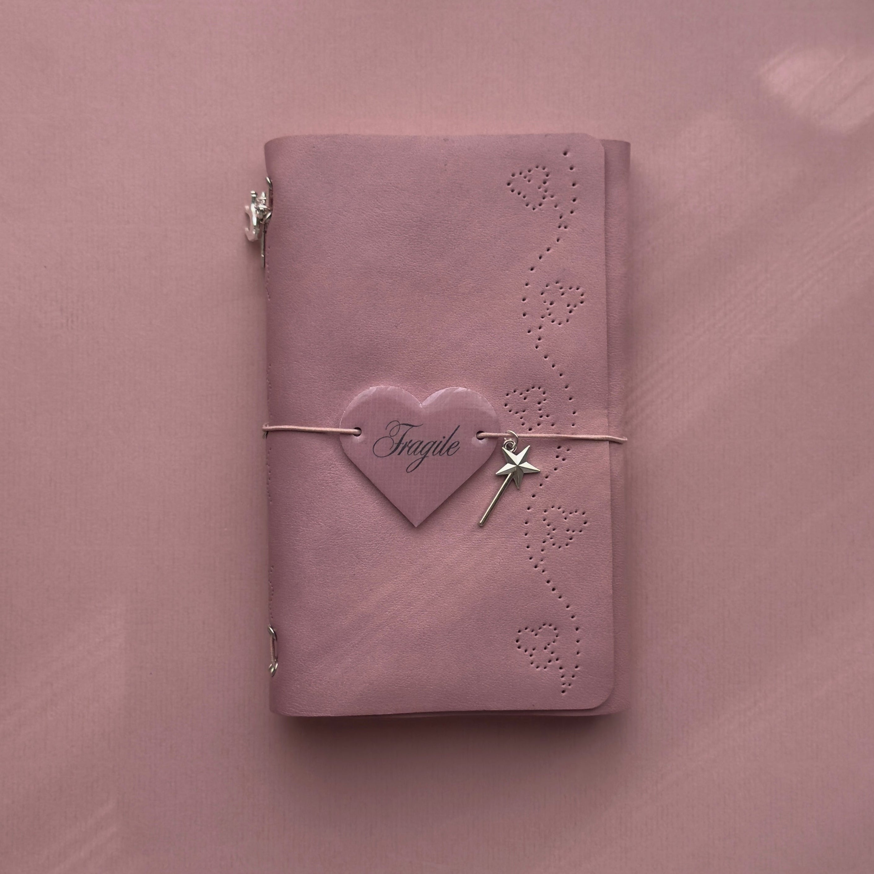 Fragile Light Pink Journal | Trifold Pocket Size