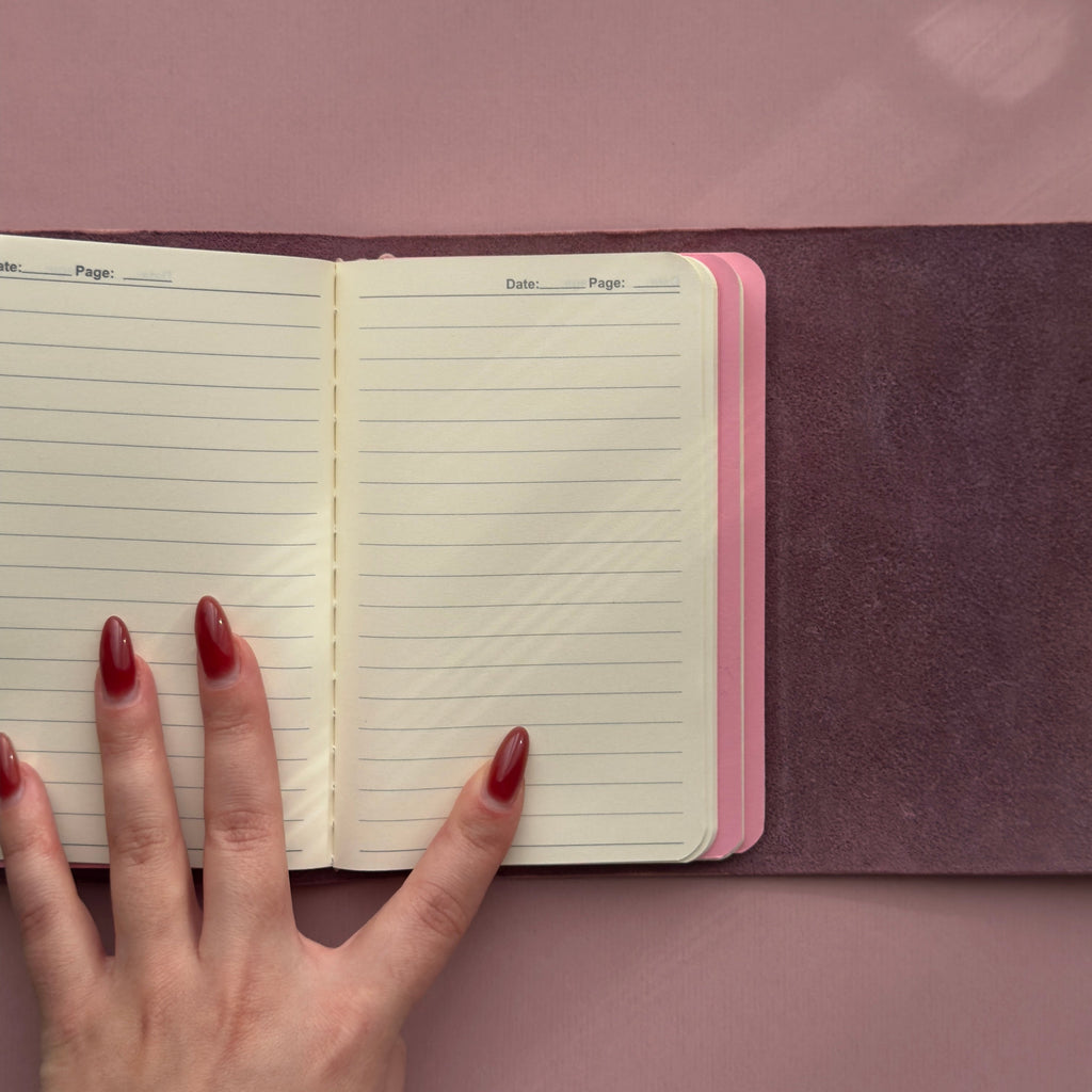 Fragile Light Pink Journal | Trifold Pocket Size